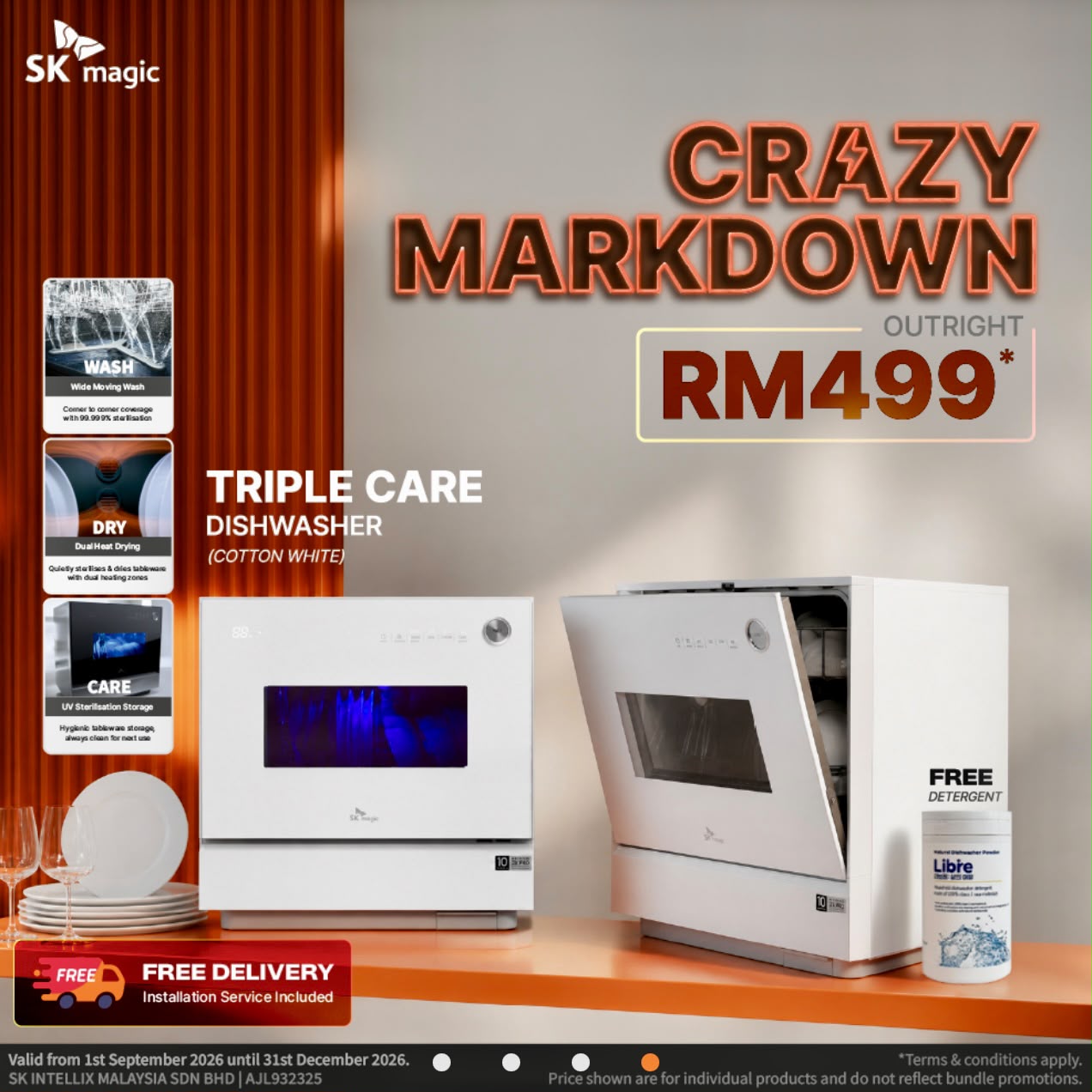 Poster asal promosi TRIPLE CARE DISHWASHER